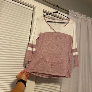 Pink and White baseball tee